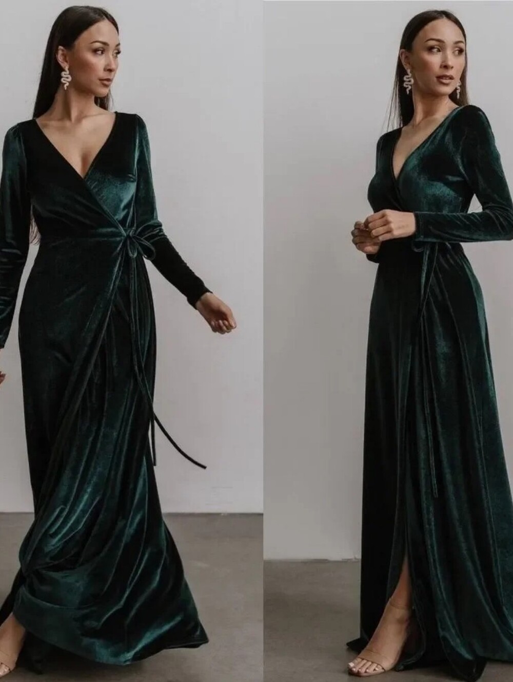 BALTIC BORN Velvet Wrap Maxi Dress